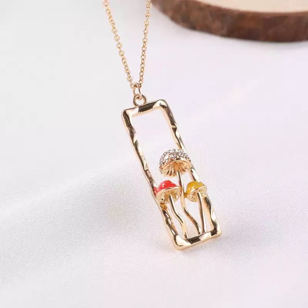 Mushroom Trio Pendant Necklace - Picture 9 of 11